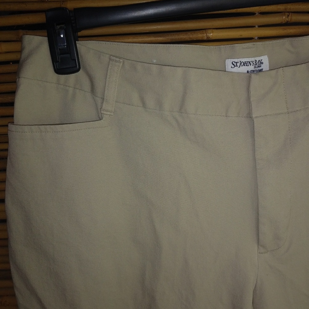 St. John's Bay Beige Straight-Leg Pants - Picture 2 of 4